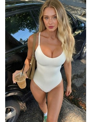 Salmore Gydp Kadın Ayarlanabilir Agraf Çıtçıt Beyaz Body Slmr