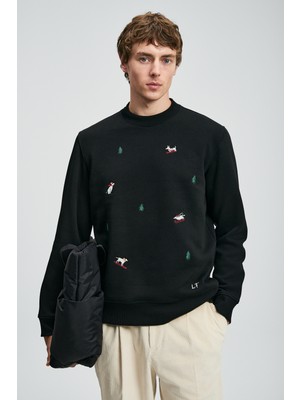 Lufian Noel Erkek Sweatshirt Siyah