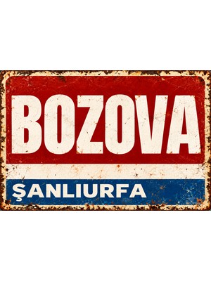 Lucena Bozova Şanlıurfa Retro Vintage Metal Duvar Tabelası Eskitme Tasarım Dekoratif Levha 15X20 cm