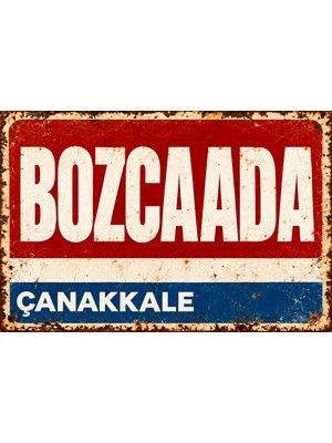 Lucena Bozcaada Çanakkale Retro Metal Tabela Vintage Eskitme Duvar Dekoru Dekoratif Metal Pano 15X20 cm