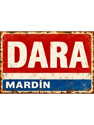 Lucena Dara Mardin Retro Vintage Eskitme Metal Duvar Tablosu Dekoratif Nostaljik Tabela 15X20 cm