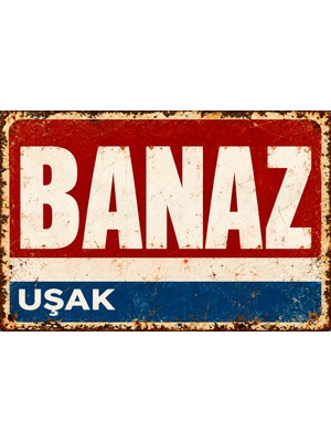 Lucena Banaz Uşak Retro Metal Duvar Tabelası Vintage Dekoratif Levha 15X20 cm