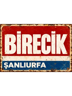 Lucena Birecik Şanlıurfa Retro Vintage Eskitme Metal Duvar Tabelası Dekoratif Teneke Levha 15X20 cm