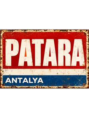 Lucena Patara Antalya Retro Metal Duvar Tabelası Vintage Dekoratif Plaka 15X20 cm