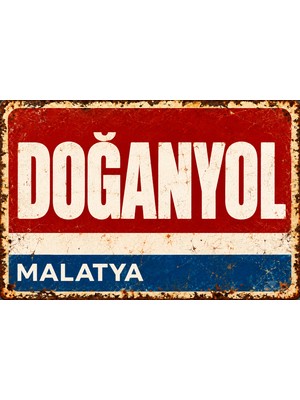 Lucena Doğanyol Malatya Retro Vintage Metal Duvar Tablosu – Eskitme Tasarım Dekoratif Teneke Tabela  15X20 cm