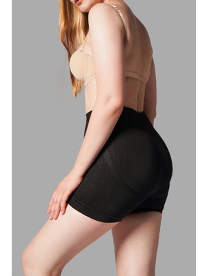Salmore Gydp Push Up Seamless Dikişsiz Popo Şekillendirici Kısa Paçalı Korse 2064 Siyah Slmr