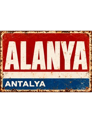 Lucena Alanya Antalya Retro Vintage Metal Duvar Tablosu – Eskitme Tasarım Dekoratif Tabela  15X20 cm
