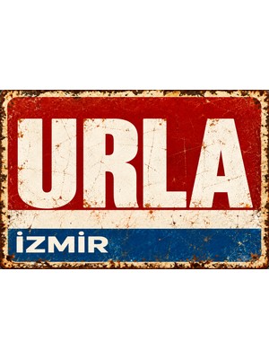 Lucena Urla Izmir Vintage Metal Tabela Retro Dekoratif Duvar Süsü 15X20 cm