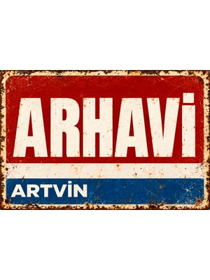 Lucena Arhavi Artvin Retro Metal Duvar Tablosu Vintage Dekoratif Şehir Tabelası  15X20 cm
