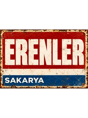 Lucena Erenler Sakarya Retro Vintage Eskitme Metal Duvar Tablosu Dekoratif Teneke Tabela 15X20 cm