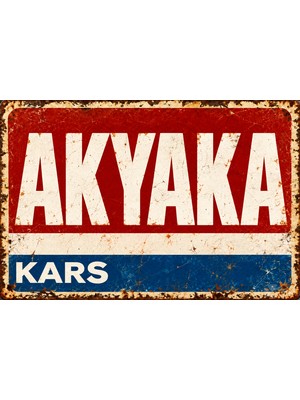 Lucena Akyaka Kars Retro Vintage Metal Duvar Tablosu – Eskitme Tasarım Dekoratif Teneke Tabela  15X20 cm