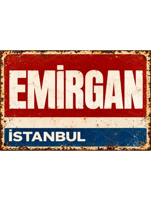 Lucena Emirgan Istanbul Retro Vintage Eskitme Metal Duvar Tablosu Dekoratif Tabela  15X20 cm