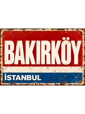 Lucena Bakırköy Istanbul Retro Metal Duvar Tabelası Vintage Dekoratif Levha 15X20 cm