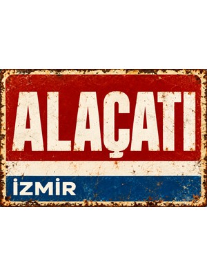 Lucena Alaçatı Izmir Retro Vintage Metal Duvar Tablosu – Eskitme Tasarım Dekoratif Tabela  15X20 cm