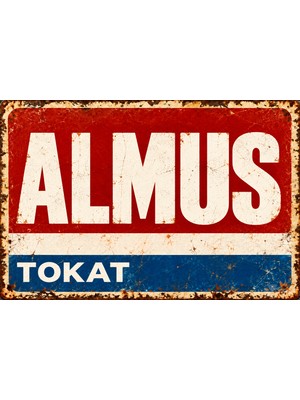 Lucena Almus Tokat Retro Metal Tabela Vintage Tasarım Dekoratif Duvar Panosu 15X20 cm