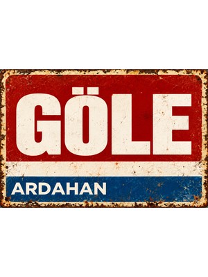 Lucena Göle Ardahan Retro Vintage Eskitme Metal Duvar Tablosu Dekoratif Nostaljik Tabela 15X20 cm