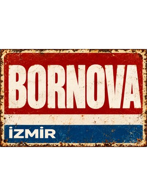 Lucena Bornova Izmir Retro Vintage Eskitme Metal Duvar Tablosu Dekoratif Tabela  15X20 cm