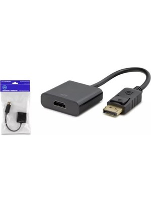 Hadron HDX7873 Displayport To HDMI Dişi Görüntü Dönüştürücü 4K 30 Hz - Siyah