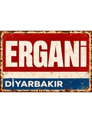 Lucena Ergani Diyarbakır Retro Vintage Eskitme Metal Duvar Tabelası Dekoratif Levha 15X20 cm