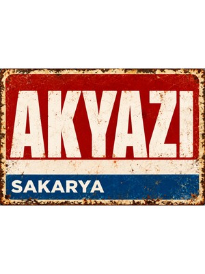 Lucena Akyazı Sakarya Retro Vintage Metal Duvar Tablosu – Eskitme Tasarım Dekoratif Teneke Levha  15X20 cm