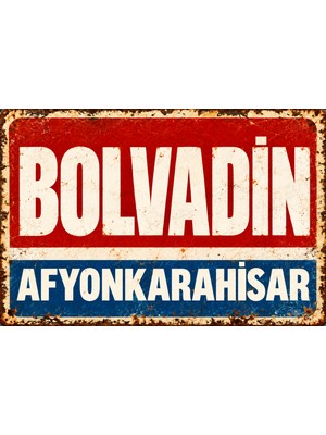 Lucena Bolvadin Afyonkarahisar Retro Vintage Eskitme Metal Duvar Tabelası Dekoratif Levha 15X20 cm