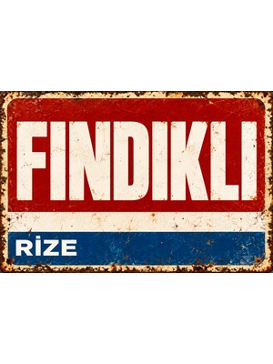 Lucena Fındıklı Rize Retro Vintage Eskitme Metal Duvar Tablosu Dekoratif Şehir Tabelası 15X20 cm