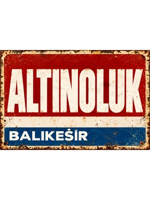 Lucena Altınoluk Balıkesir Retro Vintage Metal Duvar Tablosu Dekoratif Eskitme Tabela 15X20 cm
