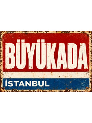 Lucena Büyükada Istanbul Retro Metal Duvar Tablosu Vintage Dekoratif Tabela  15X20 cm
