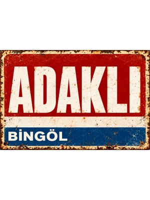 Lucena Adaklı Bingöl Vintage Metal Tablo Retro Nostaljik Dekoratif Duvar Tabelası 15X20 cm