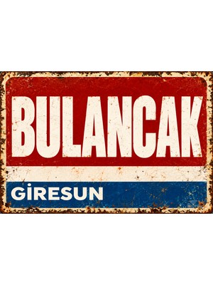 Lucena Bulancak Giresun Retro Vintage Eskitme Metal Duvar Tablosu Dekoratif Ilçe Tabelası  15X20 cm