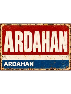 Lucena Ardahan Retro Metal Duvar Tablosu Vintage Şehir Tabelası Dekoratif Levha 15X20 cm