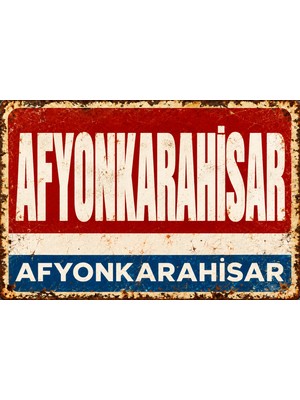 Lucena Afyonkarahisar Vintage Metal Tablo Retro Eskitme Tasarım Duvar Dekoru 15X20 cm