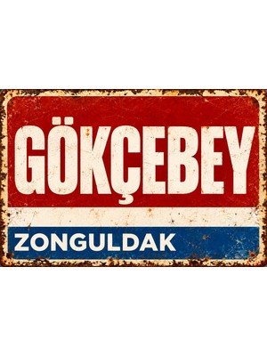 Lucena Gökçebey Zonguldak Retro Vintage Metal Duvar Tablosu Eskitme Dekoratif Tabela 15X20 cm