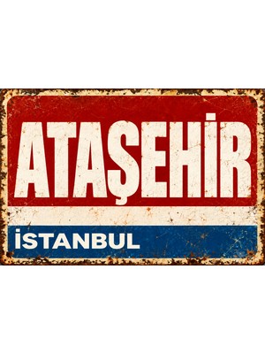 Lucena Ataşehir Istanbul Retro Metal Duvar Tablosu Vintage Dekoratif Tabela 15X20 cm