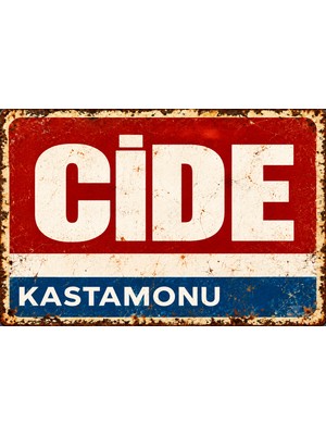 Lucena Cide Kastamonu Retro Vintage Eskitme Metal Duvar Tablosu Dekoratif Nostaljik Tabela  15X20 cm