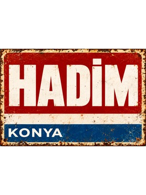 Lucena Hadim Konya Retro Vintage Eskitme Metal Duvar Tablosu Dekoratif Teneke Tabela 15X20 cm