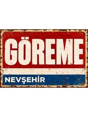 Lucena Göreme Nevşehir Vintage Retro Metal Duvar Tablosu – Eskitme Tasarım Dekoratif Tabela  15X20 cm