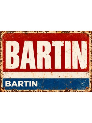 Lucena Bartın Retro Metal Duvar Tablosu Vintage Şehir Tabelası Dekoratif Levha 15X20 cm