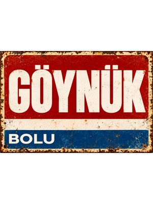 Lucena Göynük Bolu Retro Vintage Eskitme Metal Duvar Tablosu Dekoratif Ilçe Tabelası 15X20 cm