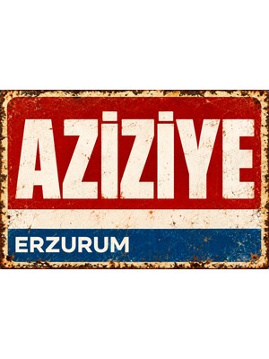 Lucena Aziziye Erzurum Retro Metal Duvar Tabelası Vintage Dekoratif Levha 15X20 cm