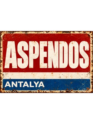 Lucena Aspendos Antalya Retro Metal Duvar Tablosu Vintage Dekoratif Tabela 15X20 cm