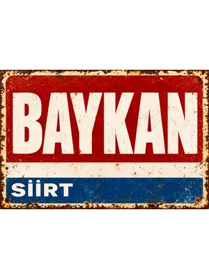 Lucena Baykan Siirt Retro Vintage Eskitme Metal Duvar Tablosu Dekoratif Yol Tabelası  15X20 cm