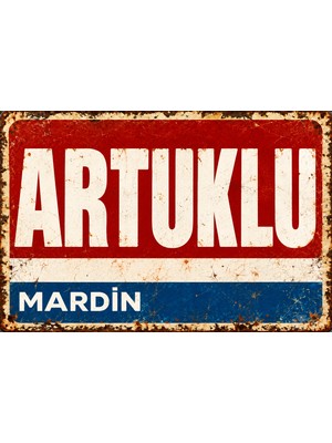 Lucena Artuklu Mardin Retro Metal Duvar Tablosu Vintage Şehir Tabelası Dekoratif  15X20 cm
