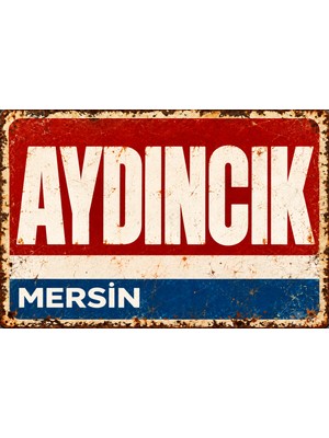 Lucena Aydıncık Mersin Retro Metal Duvar Tabelası Vintage Dekoratif Levha 15X20 cm