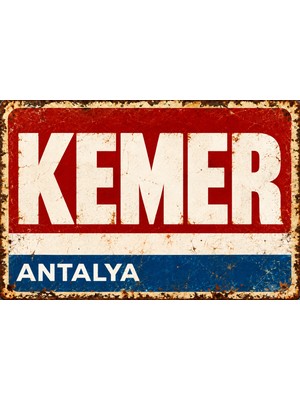 Lucena Kemer Antalya Retro Metal Tabela | Vintage Duvar Dekoru, Nostaljik Dekoratif Metal Plaka 15X20 cm