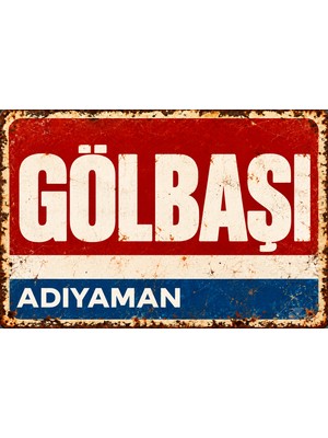 Lucena Gölbaşı Adıyaman Retro Vintage Metal Duvar Tablosu Eskitme Tasarım Dekoratif Teneke Levha  15X20 cm