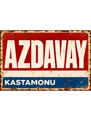 Lucena Azdavay Kastamonu Retro Metal Duvar Tabelası Vintage Dekoratif Levha 15X20 cm