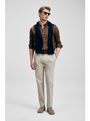 Lufian Malrıc Smart Erkek Chino Pantolon Slim Fit Bej