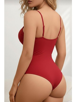 Meca Sıkılaştırıcı Toparlayıcı Zıbın String Korse 9052 Kırmızı