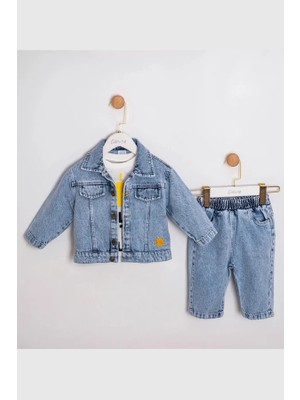 Cumino Erkek Bebek Denim Ceket Tişört ve Pantolon Takım